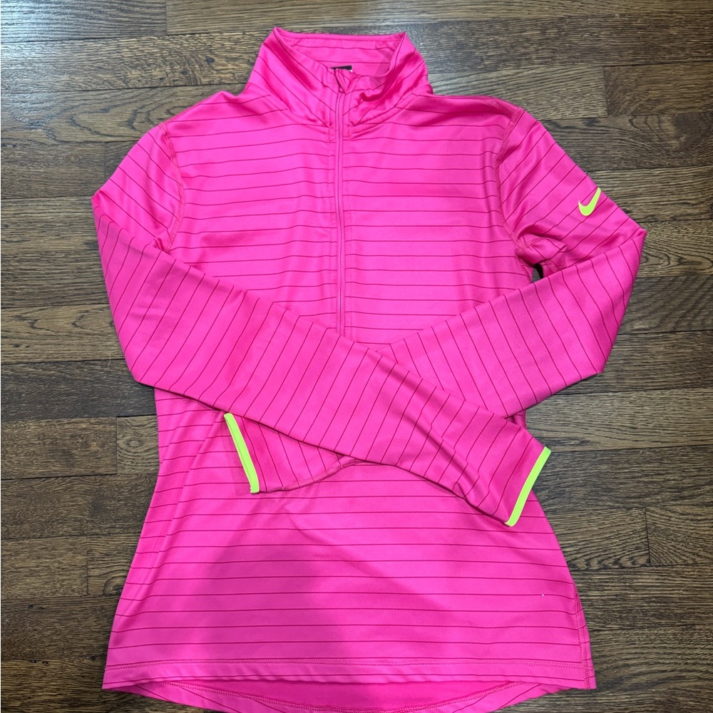 Nike Hot Pink Half-Zip Athletic Jacket with Neon Trim